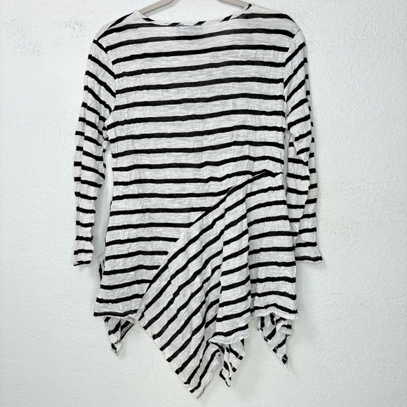 Vecceli Italy Dresses & Skirts - Vecceli Italy Lagenlook Asymmetrical Hem Stripe Tunic Top Fairy Grunge L